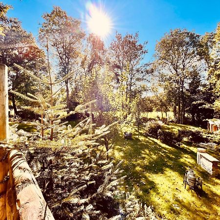 La Cabane Perchee Du Trappeur Écrainville Exteriör bild