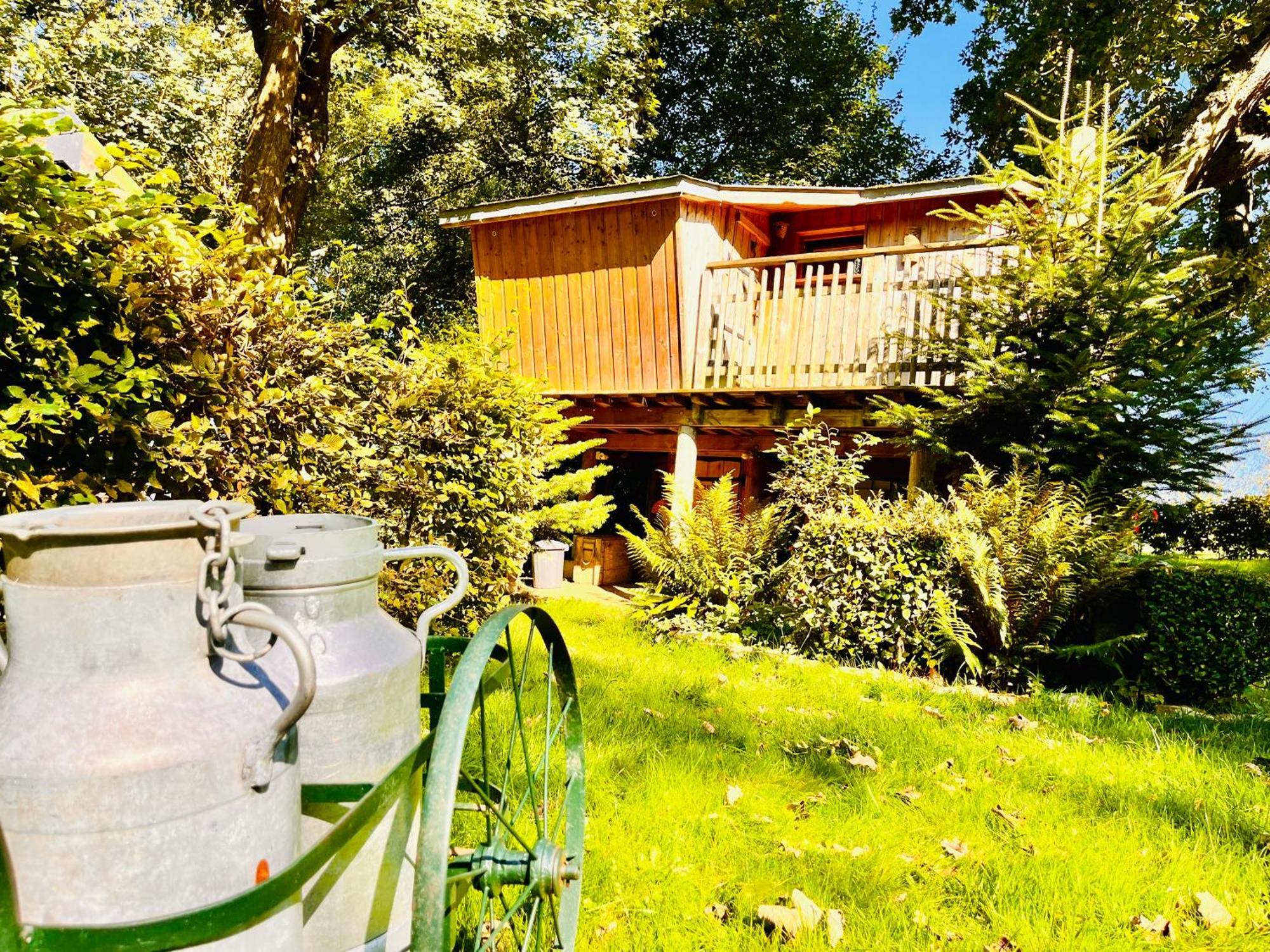 La Cabane Perchee Du Trappeur Écrainville Exteriör bild